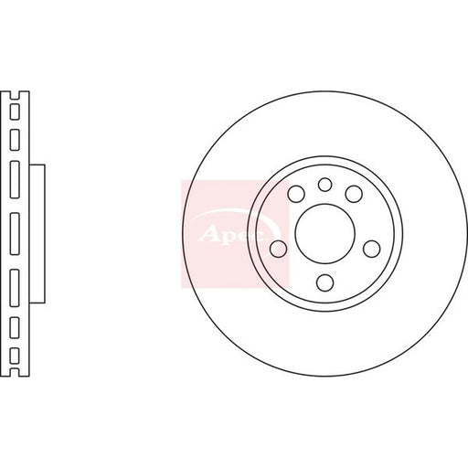 Apec 2 x Vented Front Brake Discs DSK2205