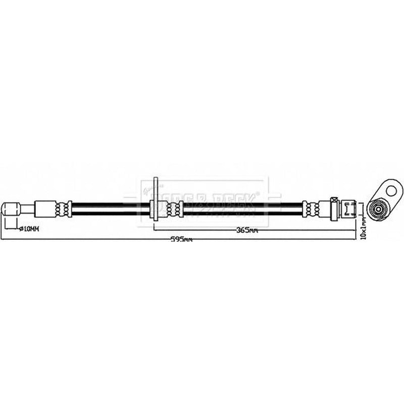 Borg & Beck Brake Hydraulic Hose Line Front Left BBH8668