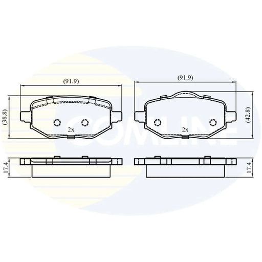 Comline 4 x Rear Brake Pad Set CBP03529