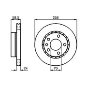 Bosch 2 x Vented Front Brake Discs 0 986 478 265