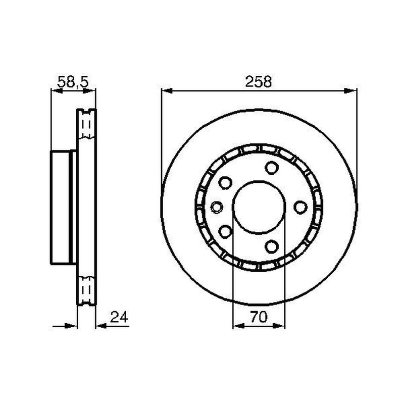 Bosch 2 x Vented Front Brake Discs 0 986 478 265