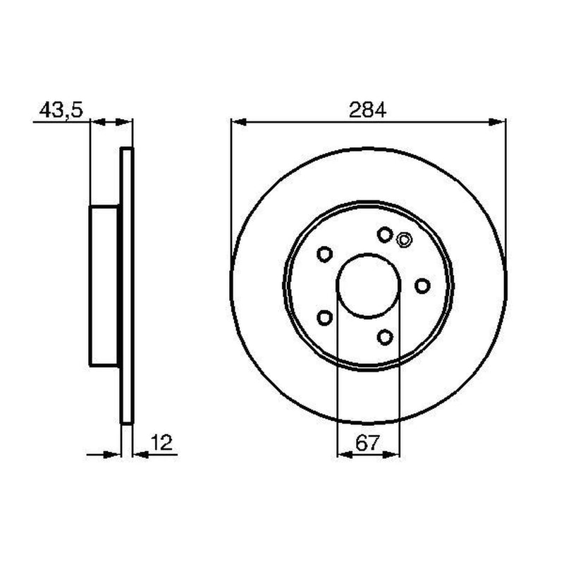 Bosch 2 x Solid Front Brake Discs 0 986 478 262