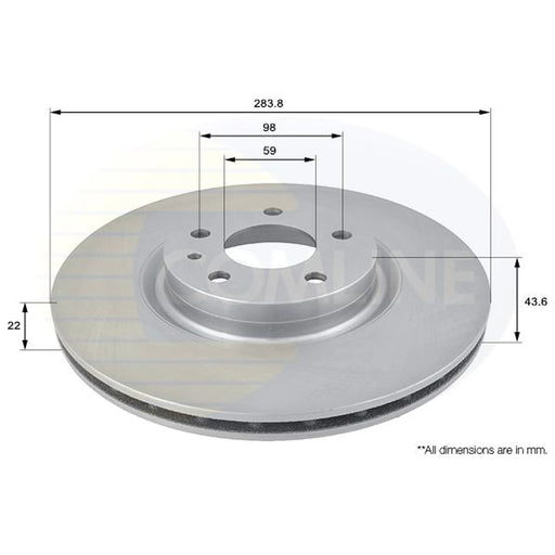 Comline 2 x Front Brake Discs ADC1805V