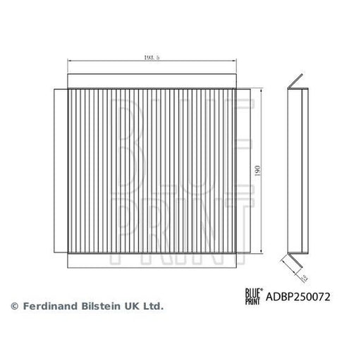 Blue Print Cabin Air Filter (Pollen Filter) ADBP250072