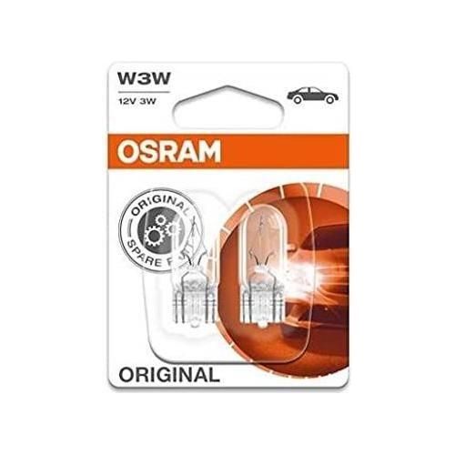 Osram W3W 12v T10 Glass Wedge Indicator Bulb W2.1x9.5D (2821-02B) Twin Blister P Osram  - Town Parts