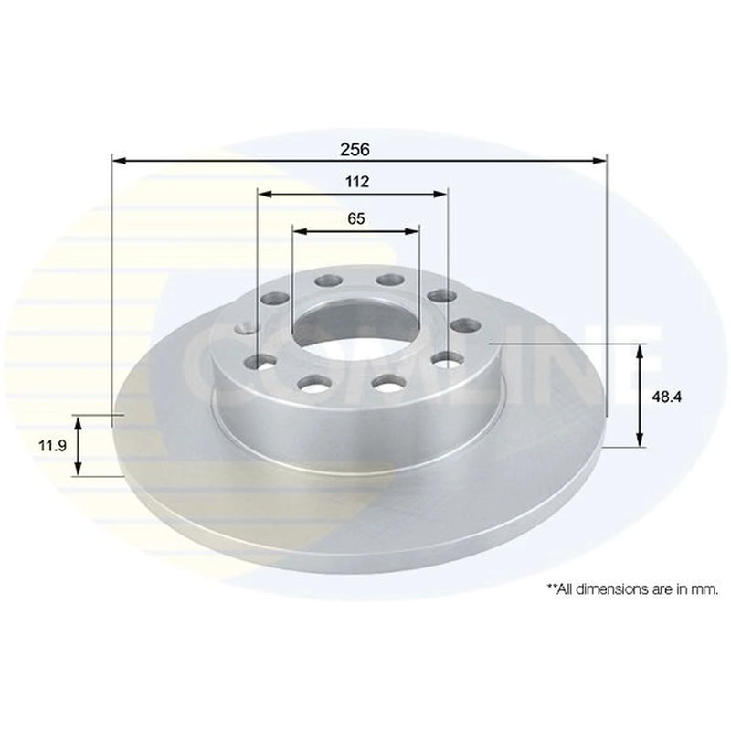 Comline 2 x Solid Rear Brake Discs ADC1448