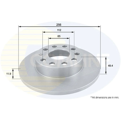 Comline 2 x Solid Rear Brake Discs ADC1448