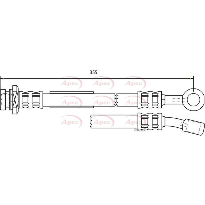 Apec Brake Hydraulic Hose Line Front R HOS3206