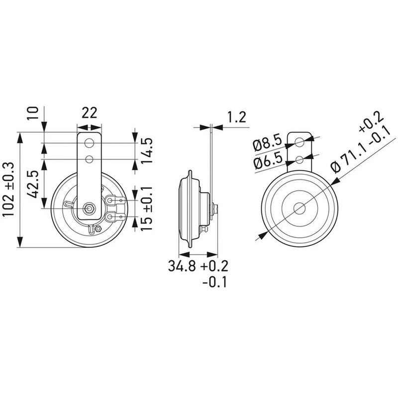 Hella Car Horn Signal Unit 3AL 012 588-011