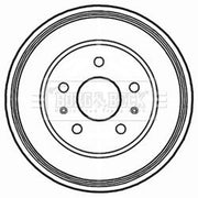 Borg & Beck Brake Drum Assembly Rear BBR7212