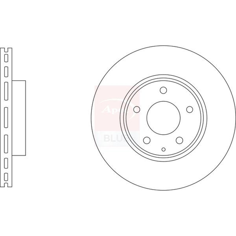 Apec 2 x Vented Front Brake Discs SDK6940