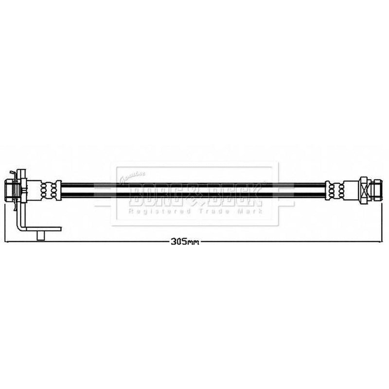 Borg & Beck Brake Hydraulic Hose Line Rear Right BBH8524