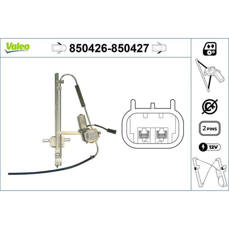 Valeo Electric Window Regulator Lifter Right Front 850427