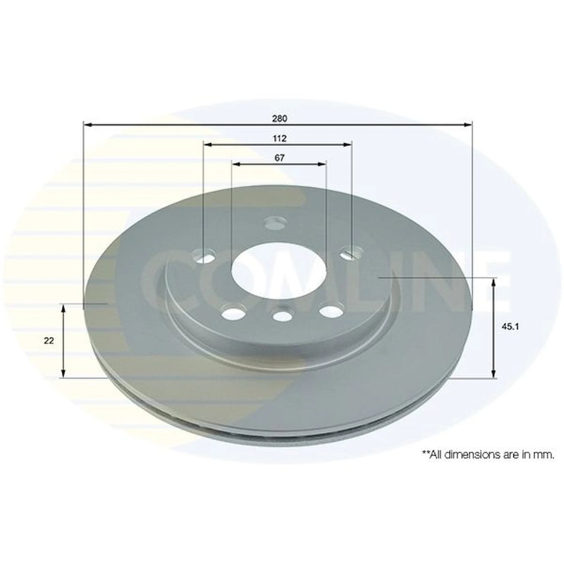 Comline 2 x Internally Vented Front Brake Discs ADC1786V