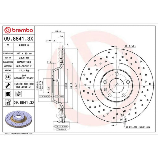 Brembo Xtra 2 x / Front Brake Discs 09.8841.3X
