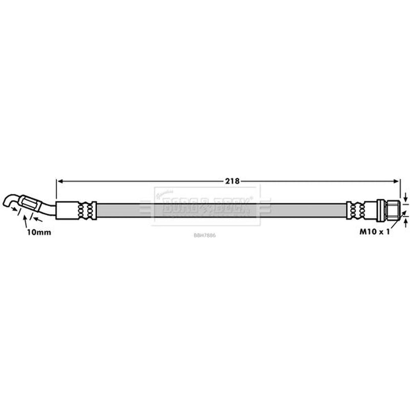 Borg & Beck Brake Hydraulic Hose Line Rear Left BBH7886