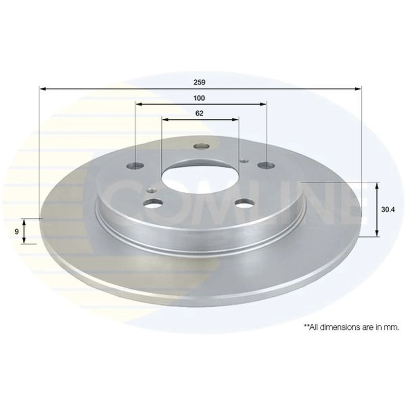 Comline 2 x Solid Rear Brake Discs ADC01145