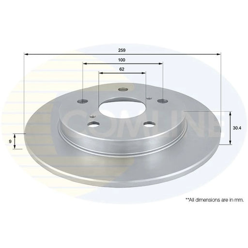 Comline 2 x Solid Rear Brake Discs ADC01145