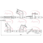 Apec Handbrake Cable Left Rear CAB1148
