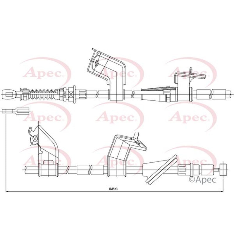 Apec Handbrake Cable Left Rear CAB1148