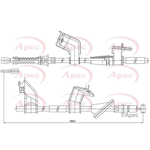 Apec Handbrake Cable Left Rear CAB1148