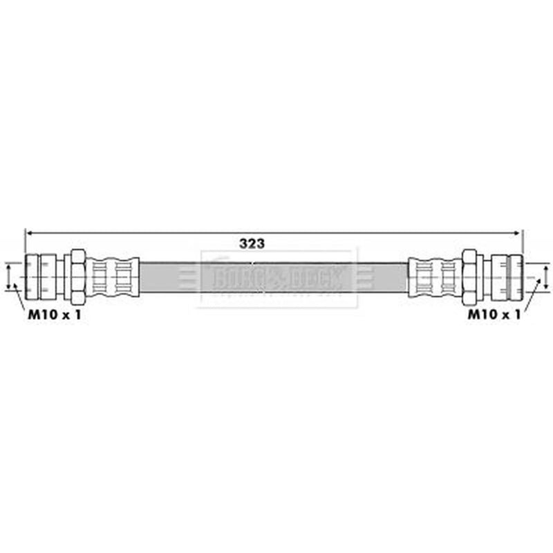 Borg & Beck Brake Hydraulic Hose Line Front Left BBH6413