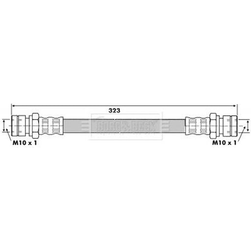 Borg & Beck Brake Hydraulic Hose Line Front Left BBH6413