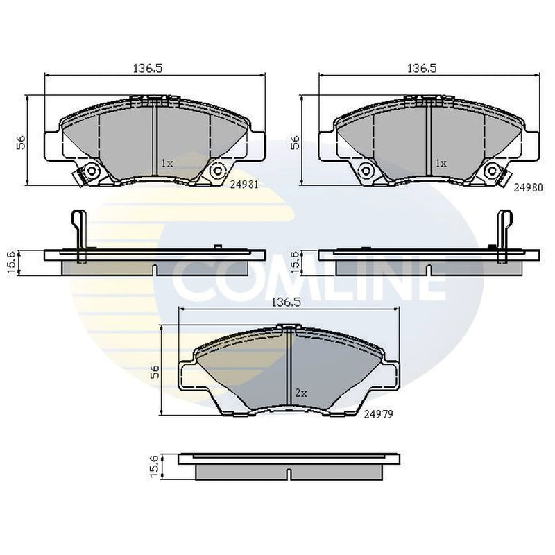 Comline 4 x Front Brake Pad Set CBP32036