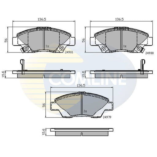 Comline 4 x Front Brake Pad Set CBP32036