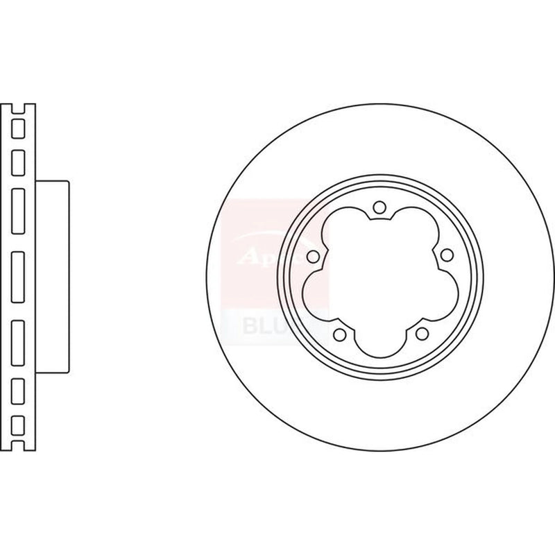 Apec 2 x Vented Front Brake Discs SDK6307