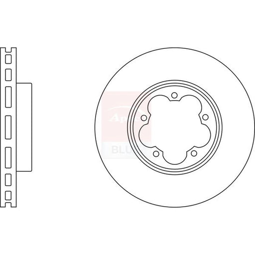 Apec 2 x Vented Front Brake Discs SDK6307