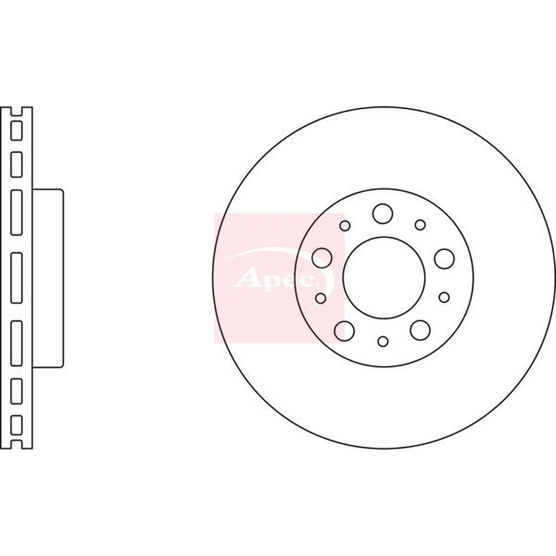 Apec 2 x Vented Front Brake Discs DSK2051