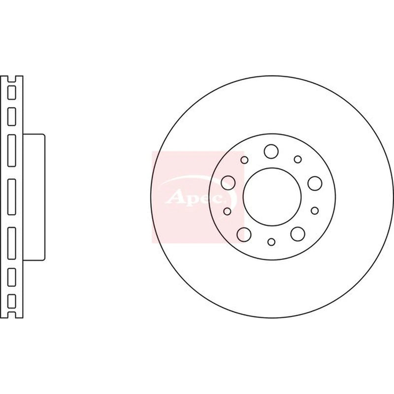 Apec 2 x Vented Front Brake Discs DSK2051
