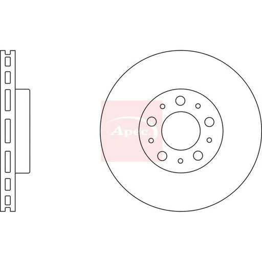 Apec 2 x Vented Front Brake Discs DSK2051