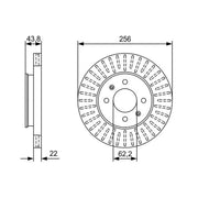 Bosch 2 x Vented Front Brake Discs 0 986 479 W05