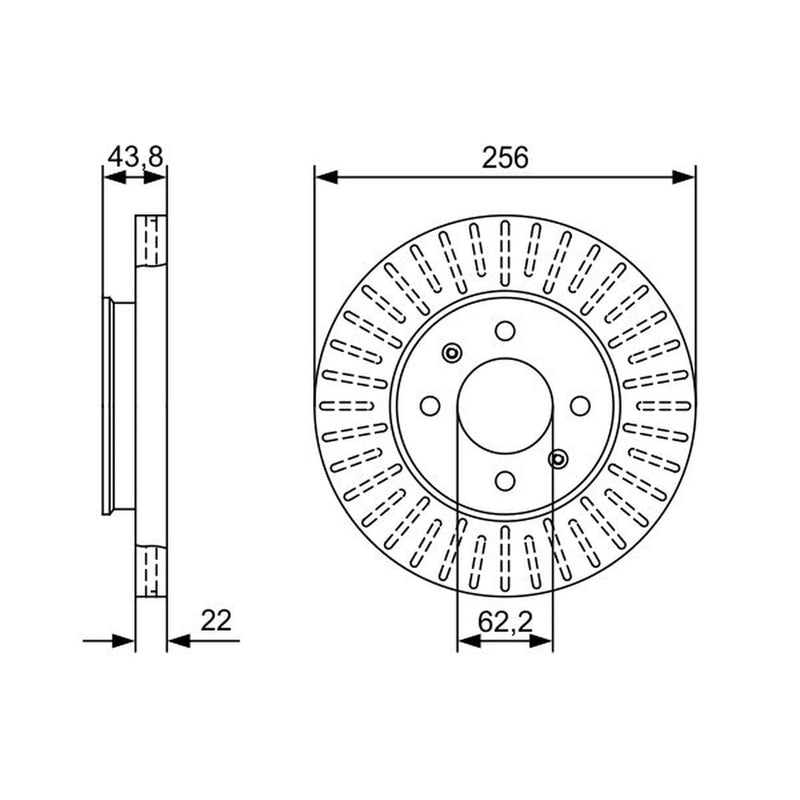 Bosch 2 x Vented Front Brake Discs 0 986 479 W05