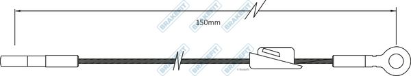 Apec Handbrake Cable Front fits Ford Escort 1983-1985 1.3 1.6