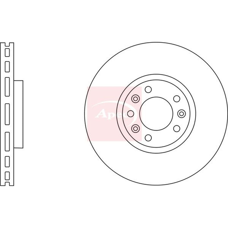 Apec 2 x Vented Front Brake Discs DSK2864
