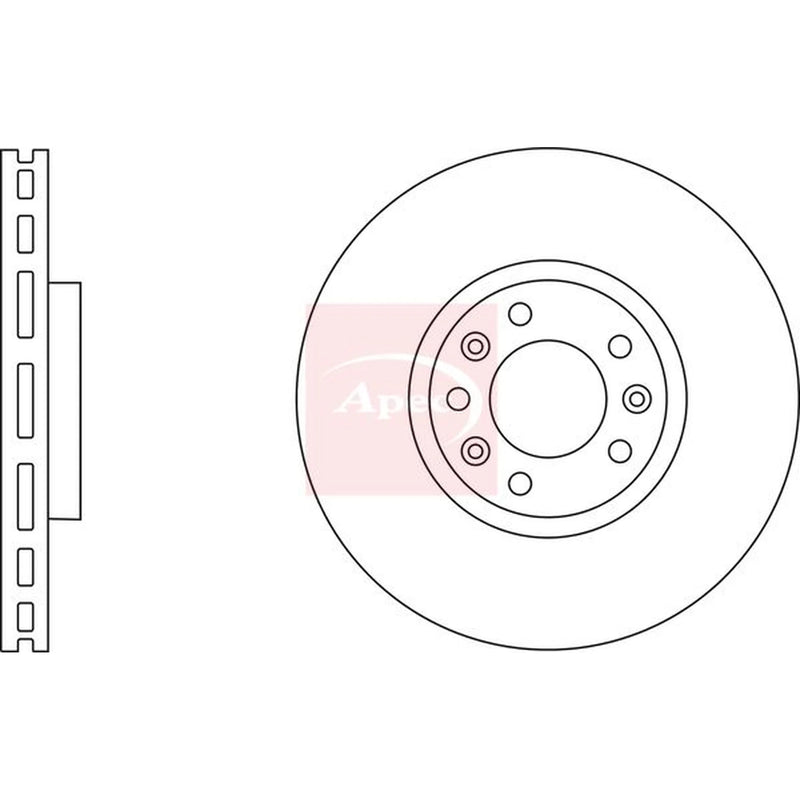 Apec 2 x Vented Front Brake Discs DSK2864