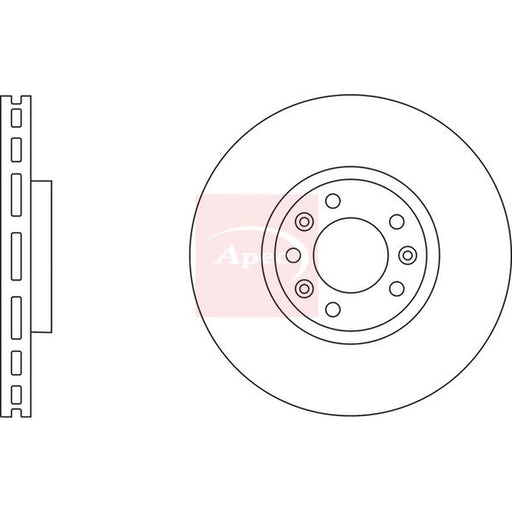 Apec 2 x Vented Front Brake Discs DSK2864