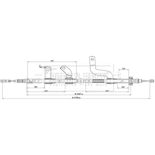 Borg & Beck Handbrake Cable Right Rear BKB3903