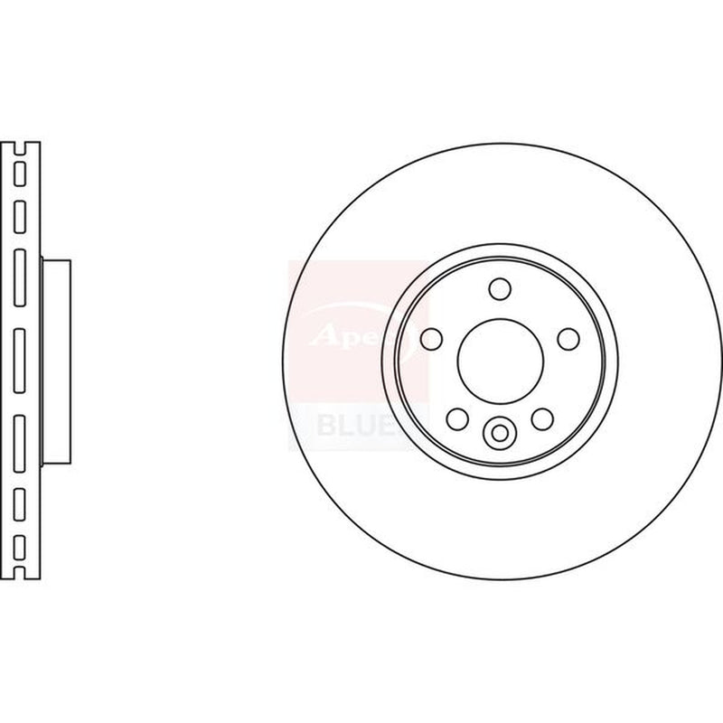 Apec 2 x Vented Front Brake Discs SDK6604