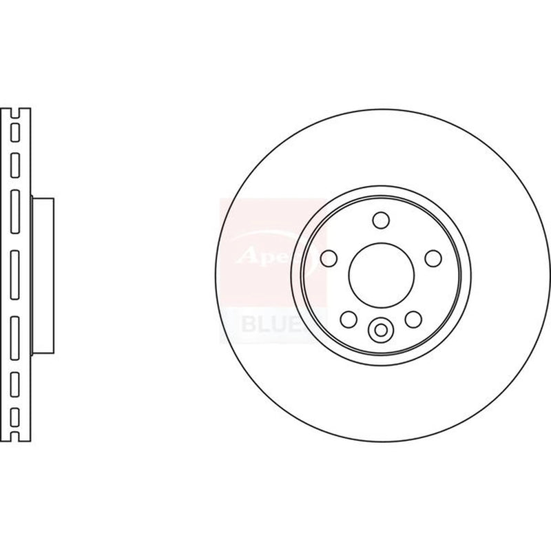 Apec 2 x Vented Front Brake Discs SDK6604