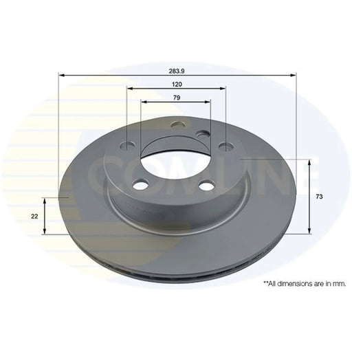 Comline 2 x Internally Vented Front Brake Discs ADC2823V