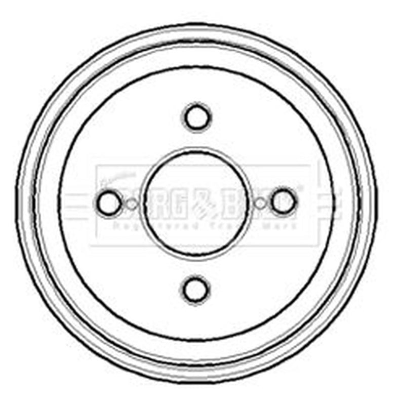 Borg & Beck Brake Drum Assembly Rear BBR7095