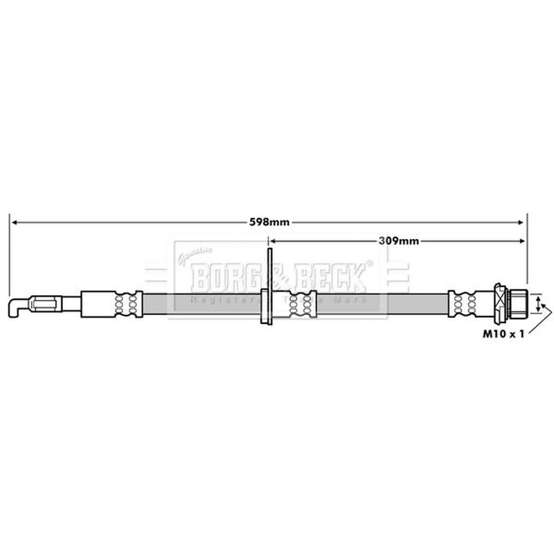 Borg & Beck Brake Hydraulic Hose Line Front Left BBH7247