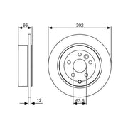 Bosch 2 x Solid Rear Brake Discs 0 986 479 518