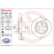 Brembo 2 x Solid Rear Brake Discs 08.B347.41