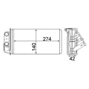 Mahle Heater Matrix Core Heat Exchanger AH 215 000S