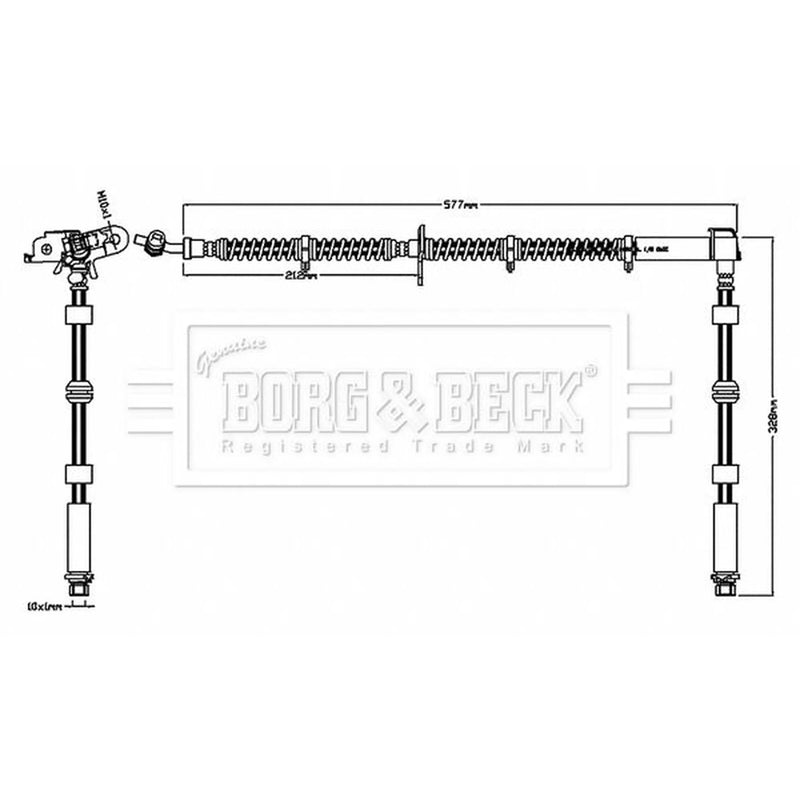 Borg & Beck Brake Hydraulic Hose Line Front Left BBH8720